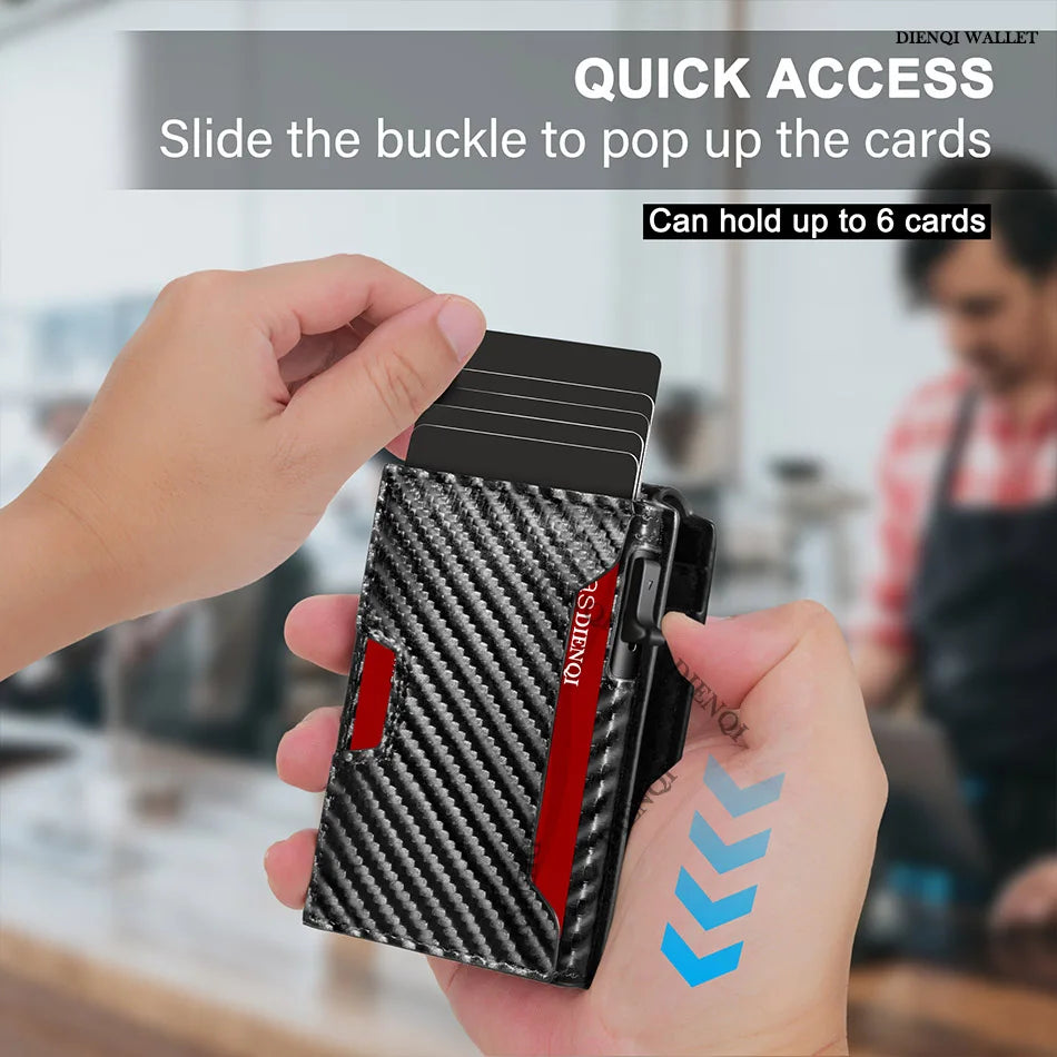 Carbon Fiber Rfid Credit Card Holder Men Wallets Anti Theft Slim Thin Wallet Luxury Cardholder Minimalist Wallet Purse Walet Bag